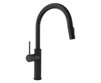 SAPHO FLAWO stojánková dřezová baterie s výsuvnou sprškou, černá mat