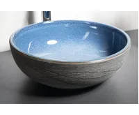 SAPHO PRIORI keramické umyvadlo na desku, Ø 41 cm, modrá/šedá (7)