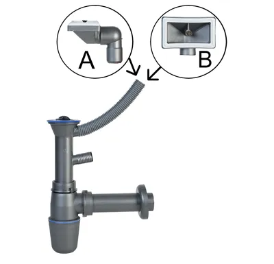 NOVASERVIS Sifon pro dřez s přepadem, 49 mm, plast - NSP49