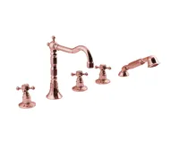 SAPHO ANTEA pětiprvková baterie na okraj vany s retro hubicí, růžové zlato