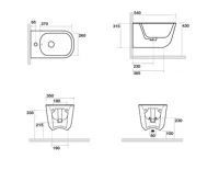 KERASAN TRIBECA bidet závěsný 35x54cm, černá mat (2)