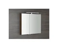 SAPHO MIRRÓ galerka s LED osvětlením, 80x70x16cm, borovice rustik (1)