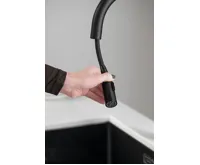 SAPHO FLAWO stojánková dřezová baterie s výsuvnou sprškou, černá mat (4)