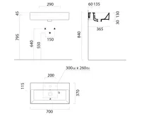 GSI KUBE X keramické umyvadlo 70x37cm, broušená spodní hrana, 3 otvory, bílá ExtraGlaze (8)
