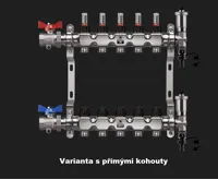 WIGELL Nerezový rozdělovač  7 okruhů, pro podlahového topení  s hlavicemi a průtokoměry (2)