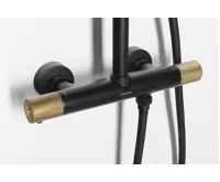 SAPHO SOLARIS sprchový sloup s termostatickou baterií, černá/zlato mat (5)