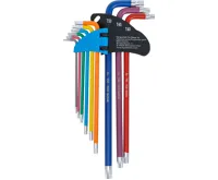BGS Sada zahnutých klíčů, vícebarevné, extra dlouhé, T-profil (pro Torx) T10 - T50, 9dílná (2)