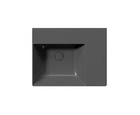 GSI KUBE X keramické umyvadlo 60x47cm, s odkládací plochou vpravo, bez otvoru, černá mat (1)