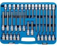 BGS Hlavice zástrčné T - profil 1/2" 32 dílů sada,délky 55-100-140-200 mm,T20-T70 BGS Hlavice zástrčné T - profil 1/2" 32 dílů sada,délky 55-100-140-200 mm,T20-T70