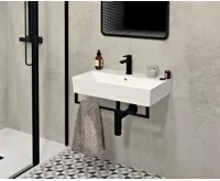 AQUALINE HANG držák ručníků pod umyvadlo 665x98mm, černá mat (4)