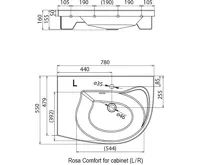 Ravak Umyvadlo Rosa Comfort L white s otvory N (3)