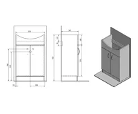 AQUALINE SIMPLEX ECO 55 umyvadlová skříňka včetně umyvadla 53x83,5x30,7cm (8)
