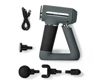 Sportovní masážní pistole se 6-režimy masáže na USB, šedá (7)