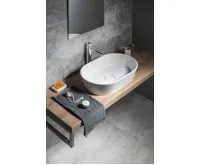 SAPHO GERANO umyvadlo na desku, litý mramor, 60x38cm, kryt výpusti, bílá (4)