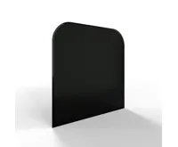 Sklo pod kamna - FLAMINGO Oblouk 1000x1000 mm, černé, fazeta / 2xR200 / 6 mm (1)