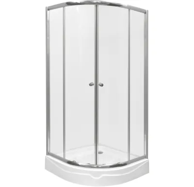 PROFI-RICH sprchový kout  čtvrtkruh 100x100x185 chrom - sklo - čiré