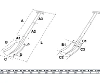 BGS Hliníková lopata na sníh ,  se skládací rukojetí lopaty s rychlým uvolněním (2)