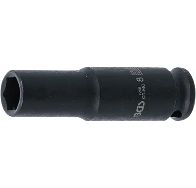 BGS Silová nástrčná hlavice, šestihranná, prodloužená,  6,3 mm (1/4"),  8 mm