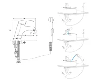 SAPHO Stojánková umyvadlová baterie s bidetovou sprchou, chrom (10)