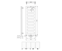 SAPHO BLOCK otopné těleso 500x1465 mm, černá mat (7)