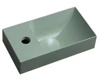 SAPHO PICCOLINO betonové umývátko 30,8x17cm, baterie vlevo, zelená mat
