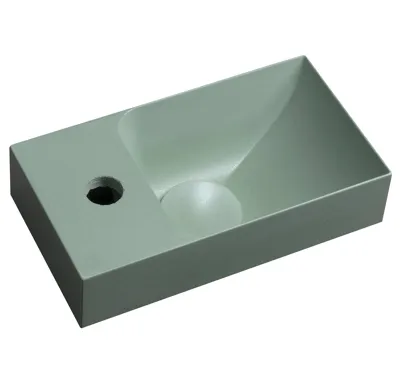 SAPHO PICCOLINO betonové umývátko 30,8x17cm, baterie vlevo, zelená