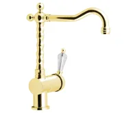 SAPHO KIRKÉ CRYSTAL stojánková dřezová baterie, páčka krystal, zlato (3)