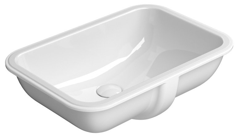 Gsi pura/classic keramické umyvadlo pod desku 38x55cm, bílá extraglaze