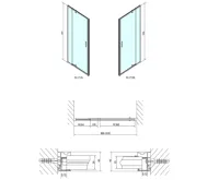 POLYSAN EASY sprchové dveře otočné 880-1020mm, čiré sklo (8)