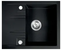NOVASERVIS Granitový dřez s odkapem, s přepadem z dřezu, grafit - DRGM48/58HA NOVASERVIS Granitový dřez s odkapem, s přepadem z dřezu, grafit - DRGM48/58HA