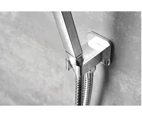 SAPHO Držák sprchy hranatý, pevný, s vyústěním, chrom (4)