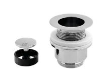 OMP TEA Umyvadlová výpust 5/4“, neuzavíratelná, design zátka, 30-45mm, chrom (3)