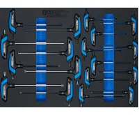 BGS Vložka do dílenského vozíku 3/3: sada šroubováků s T-rukojetí,  vnitřní šestihran, T-profi