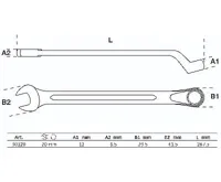 BGS Klíč očkoplochý vyhnutý, 20mm (1)