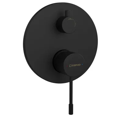SAPHO SOLARIS podomítková sprchová baterie, 2 výstupy, černá mat