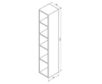 SAPHO ESPACE otevřená policová skříňka 30x172x32cm, dub alabama (4)