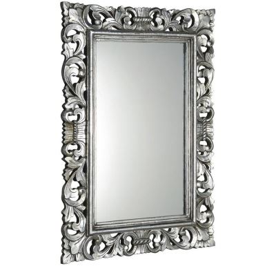 SAPHO SCULE zrcadlo ve vyřezávaném rámu 80x120cm, stříbrná