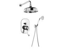 SAPHO KIRKÉ WHITE podomítkový sprchový set s pákovou baterií, 2 výstupy, bílá páčka, chrom
