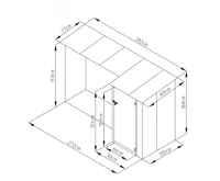 Přístřešek na dřevo s kůlnou plechový PLUTOS A 3,07 m2 antracit IWH-10230032 (2)