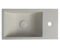 SAPHO CREST R betonové umývátko, nástěnné, včetně výpusti, 40x22cm, bílý pískovec (7)