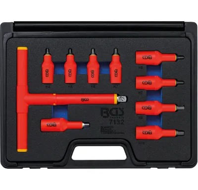BGS VDE sada nástrčných hlavic, 10 mm (3/8") / 12,5 mm (1/2"), vnitřní šestihran 4 – 10 mm,