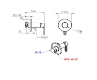SAPHO Podomítková bidetová baterie se Stop sprškou, kulatá, chrom (4)