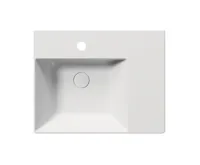 GSI KUBE X keramické umyvadlo 60x47cm, s odkládací plochou vpravo, bílá mat (3)