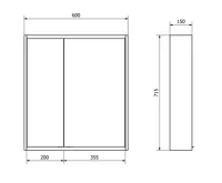 SAPHO BATU galerka 60x71x15cm, 2x LED osvětlení, bílá lesk (9)
