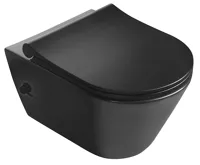 SAPHO AVVA CLEANWASH závěsná WC mísa, integrovaná baterie a bidet. sprška, Rimless, 35,5x53cm, černá mat (5)