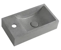 SAPHO CREST L betonové umývátko, nástěnné, včetně výpusti, 40x22cm, černý granit SAPHO CREST L betonové umývátko, nástěnné, včetně výpusti, 40x22cm, černý granit