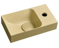 SAPHO PICCOLINO betonové umývátko 30,8x17cm, baterie vpravo, žlutá mat SAPHO PICCOLINO betonové umývátko 30,8x17cm, baterie vpravo, žlutá mat