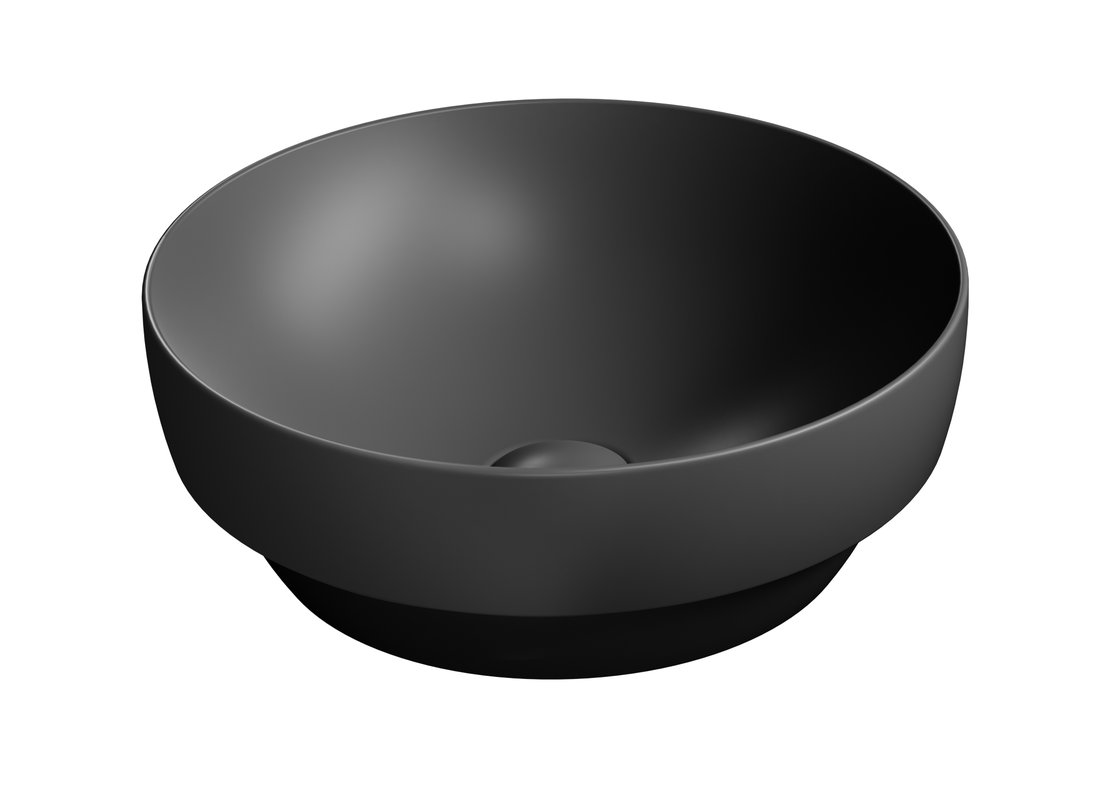 Gsi pura keramické umyvadlo na desku, průměr 40cm, černá mat