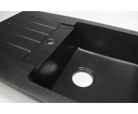 GRANISIL ARCOS 770.0 Granitový dřez s odkapem, černý (10)