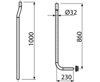 ALCAPLAST Trubice splachovací dělená DN32 + vložka vrapová A95 (1)